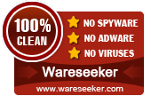 "100 % Clean" Award from Wareseeker.com